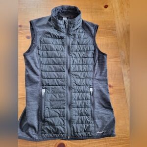 Eddie Bauer Stretch Fitted Black Gray Womens Vest Size S SEE DESCRIPTION